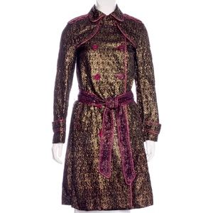 Marc Jacobs Baroque Gold and Purple Trench Coat